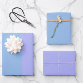 Farbblock Periwinkle Pastellfarben Blau Farbe Geschenkpapier Set