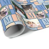 Farbblock Pfirsichfarbiges Muster-Foto Geschenkpapier (Rolleneckpunkt)