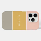 Farbblock Pink Gold Grau Streifen Monogramm Case-Mate iPhone Hülle (Rückseite (Horizontal))