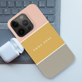 Farbblock Pink Gold Grau Streifen Monogramm Case-Mate iPhone Hülle