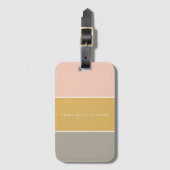 Farbblock Pink Gold Grau Streifen Monogramm Gepäckanhänger (Vorderseite Vertikal)