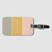 Farbblock Pink Gold Grau Streifen Monogramm Gepäckanhänger (Vorderseite (Horizontal))