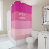 Farbblock Pink Horizontaler Streifen Duschvorhang (Beispiel)