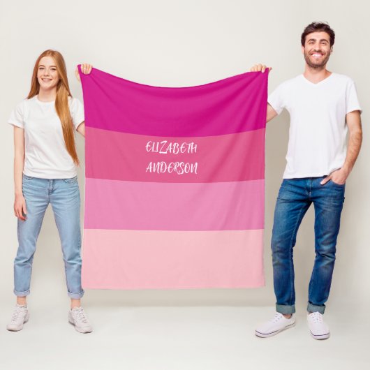 Farbblock Pink Horizontaler Streifen Fleecedecke (Beispiel)