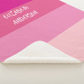 Farbblock Pink Horizontaler Streifen Sherpadecke (3/4)