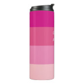 Farbblock Pink Horizontaler Streifen Thermosbecher (Nach links gedreht)