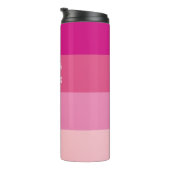Farbblock Pink Horizontaler Streifen Thermosbecher (Nach rechts gedreht)