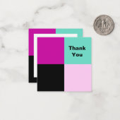 Farbblock-Quadrate Vielen Dank Mitteilungskarte (Vorderseite/Rückseite Beispiel)
