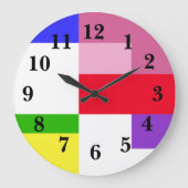 Farbblock Rainbow Large Clock Große Wanduhr (Vorderseite)