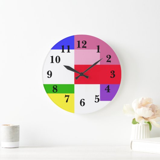 Farbblock Rainbow Large Clock Große Wanduhr (Zuhause)