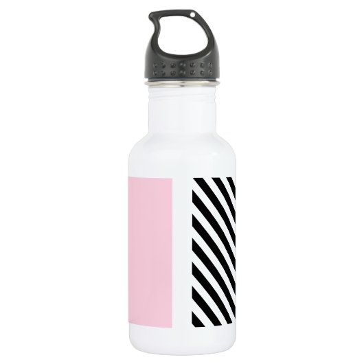 Farbblock Retro Cool Vibe Monogramm Streifen Edelstahlflasche (Rückseite)