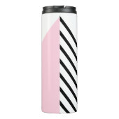Farbblock Retro Cool Vibe Monogramm Streifen Thermosbecher (Rückseite)