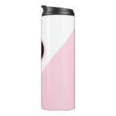 Farbblock Retro Cool Vibe Monogramm Streifen Thermosbecher (Nach rechts gedreht)