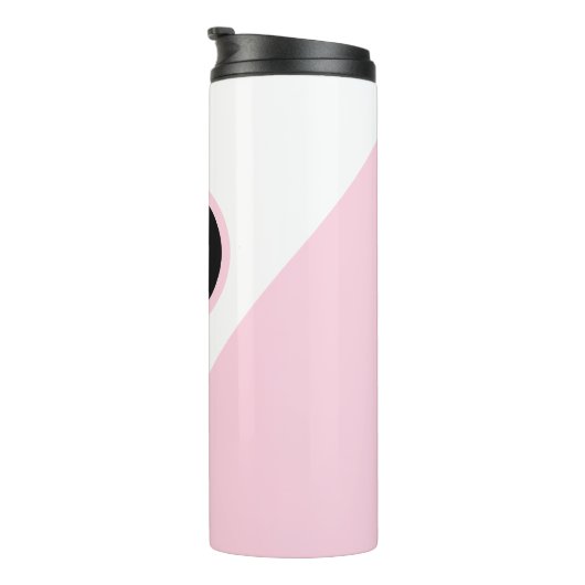 Farbblock Retro Cool Vibe Monogramm Streifen Thermosbecher (Nach rechts gedreht)