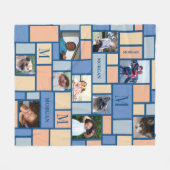 Farbblock Rosa Blau Moderne Chic 10 Foto Fleecedecke (Vorderseite (Horizontal))