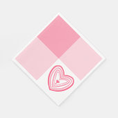 Farbblock Rosa Herzstück Serviette (Ecke)