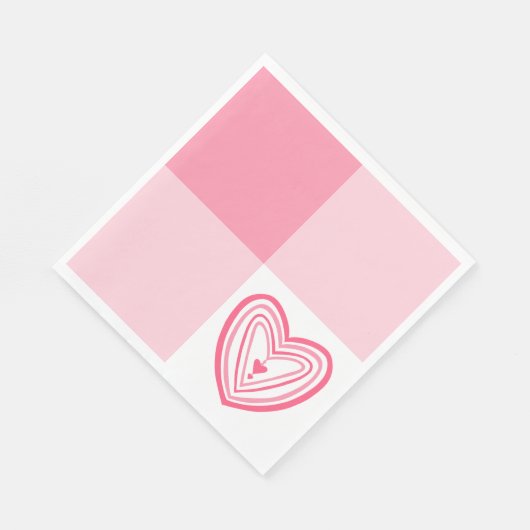 Farbblock Rosa Herzstück Serviette (Ecke)