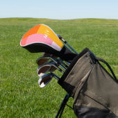 Farbblock Rosa und Orange | Modernes Monogramm Golf Headcover (In SItu)