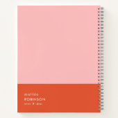 Farbblock Rosa und Rot Moderne Frauen Notizblock (Rückseite)