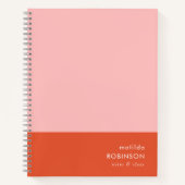 Farbblock Rosa und Rot Moderne Frauen Notizblock (Vorderseite)