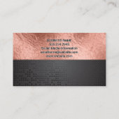 Farbblock | Rose Gold Foil Black Metallic Visitenkarte (Rückseite)