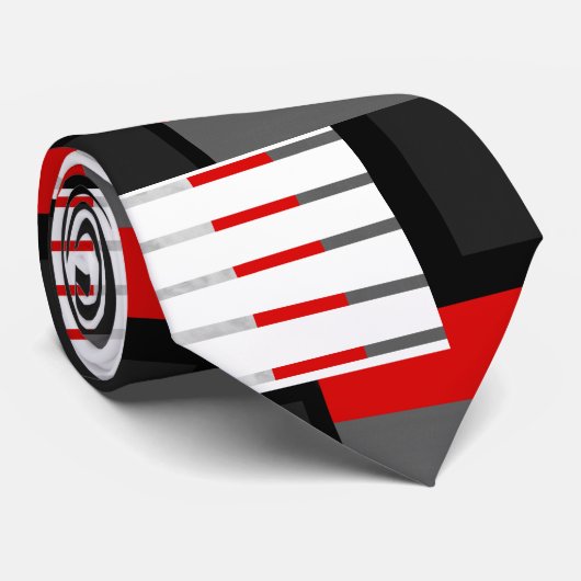 Farbblock rot-grau-weiß gestrichen krawatte (Gerollt)