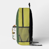 Farbblock Schmetterlinge Grün und Gelb Bedruckter Rucksack (Rechts)