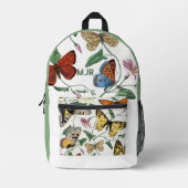 Farbblock Schmetterlinge Olive Green Bedruckter Rucksack (Vorderseite)