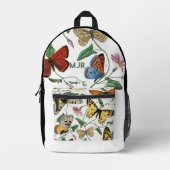 Farbblock Schmetterlinge schwarz Bedruckter Rucksack (Vorderseite)