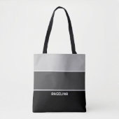 Farbblock Schwarz-Grau-Paint-Chips mit Namen Tasche (Vorderseite)