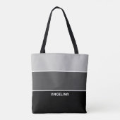 Farbblock Schwarz-Grau-Paint-Chips mit Namen Tasche (Rückseite)