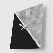 Farbblock Schwarz/Grau Quadratische Wanduhr (Winkel)