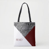 Farbblock Schwarz und Burgund Tasche (Vorderseite)