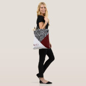 Farbblock Schwarz und Burgund Tasche (Am Model)