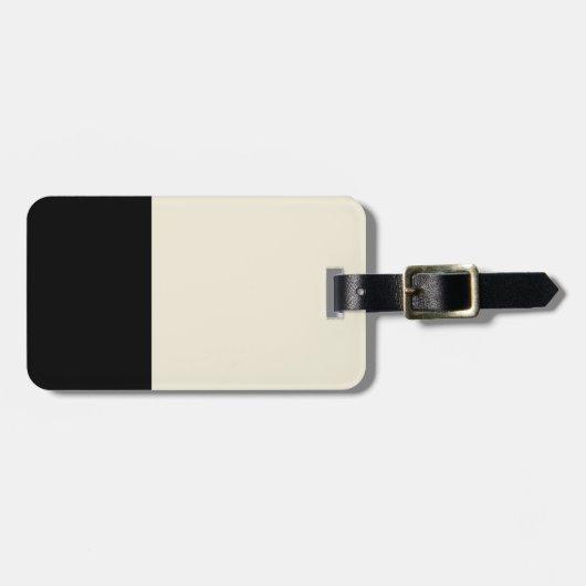 Farbblock Schwarz und Eggshell Gepäckanhänger (Vorderseite horizontal)