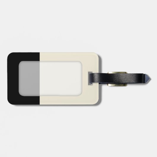 Farbblock Schwarz und Eggshell Gepäckanhänger (Rückseite horizontal)