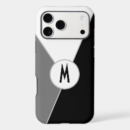 Farbblock Schwarz-Weiß, einfarbig Mit Monogramm