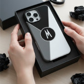 Farbblock Schwarz-Weiß, einfarbig Mit Monogramm Case-Mate iPhone Hülle