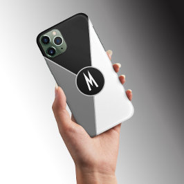 Farbblock Schwarz-Weiß, einfarbig Mit Monogramm Case-Mate iPhone Hülle