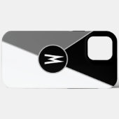 Farbblock Schwarz-Weiß, einfarbig Mit Monogramm Case-Mate iPhone Hülle (Rückseite (Horizontal))