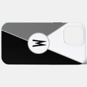 Farbblock Schwarz-Weiß, einfarbig Mit Monogramm Case-Mate iPhone Hülle (Rückseite (Horizontal))