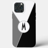 Farbblock Schwarz-Weiß, einfarbig Mit Monogramm Case-Mate iPhone Hülle (Rückseite)