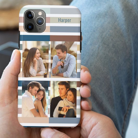 Farbblock Streifen 4 Foto und Name Case-Mate iPhone Hülle