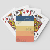 Farbblock Streifen Blaue Orange Abstrakt Doodle Spielkarten (Rückseite)