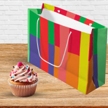 Farbblock Streifen Monogramm Name Regenbogen