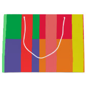 Farbblock Streifen Monogramm Name Regenbogen Große Geschenktüte (Vorderseite)