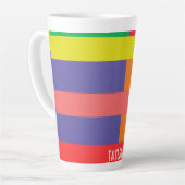 Farbblock Streifen Monogramm Name Regenbogen Milchtasse (Linke Ecke)
