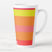 Farbblock Streifen Monogramm Name Regenbogen Milchtasse (Rechts)