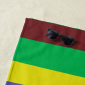 Farbblock Streifen Monogramm Name Regenbogen Strandtuch (Beispiel)