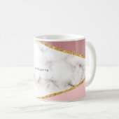 Farbblock-Tasse aus rosa Marmor Kaffeetasse (VorderseiteRechts)